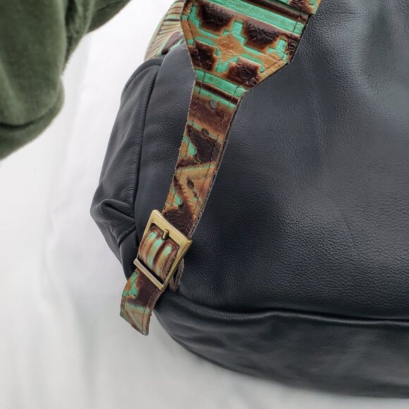 🔥 RARE Western Cowhide & Real Tooled Leather Diaper Bag / Backpack XL 🐄 - Picture 9 of 13